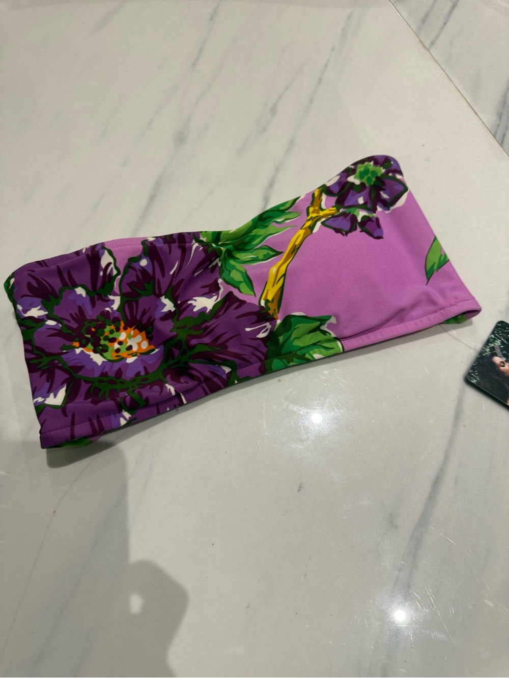 Mossimo Supply Co. Purple Floral Tie-Front Bikini Top vintage deadstock